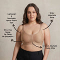 Posture Correction Bra for Women | Breathable Spacer Fabric Cups | Back Support Mesh | Wireless Full Coverage Bra | Daily Wear Comfort Bra for All-Day Support | Nude