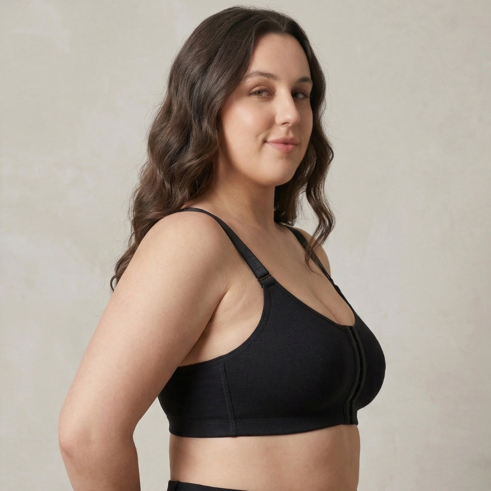 Posture Correction Bra for Women | Breathable Spacer Fabric Cups | Back Support Mesh | Wireless Full Coverage Bra | Daily Wear Comfort Bra for All-Day Support | Black